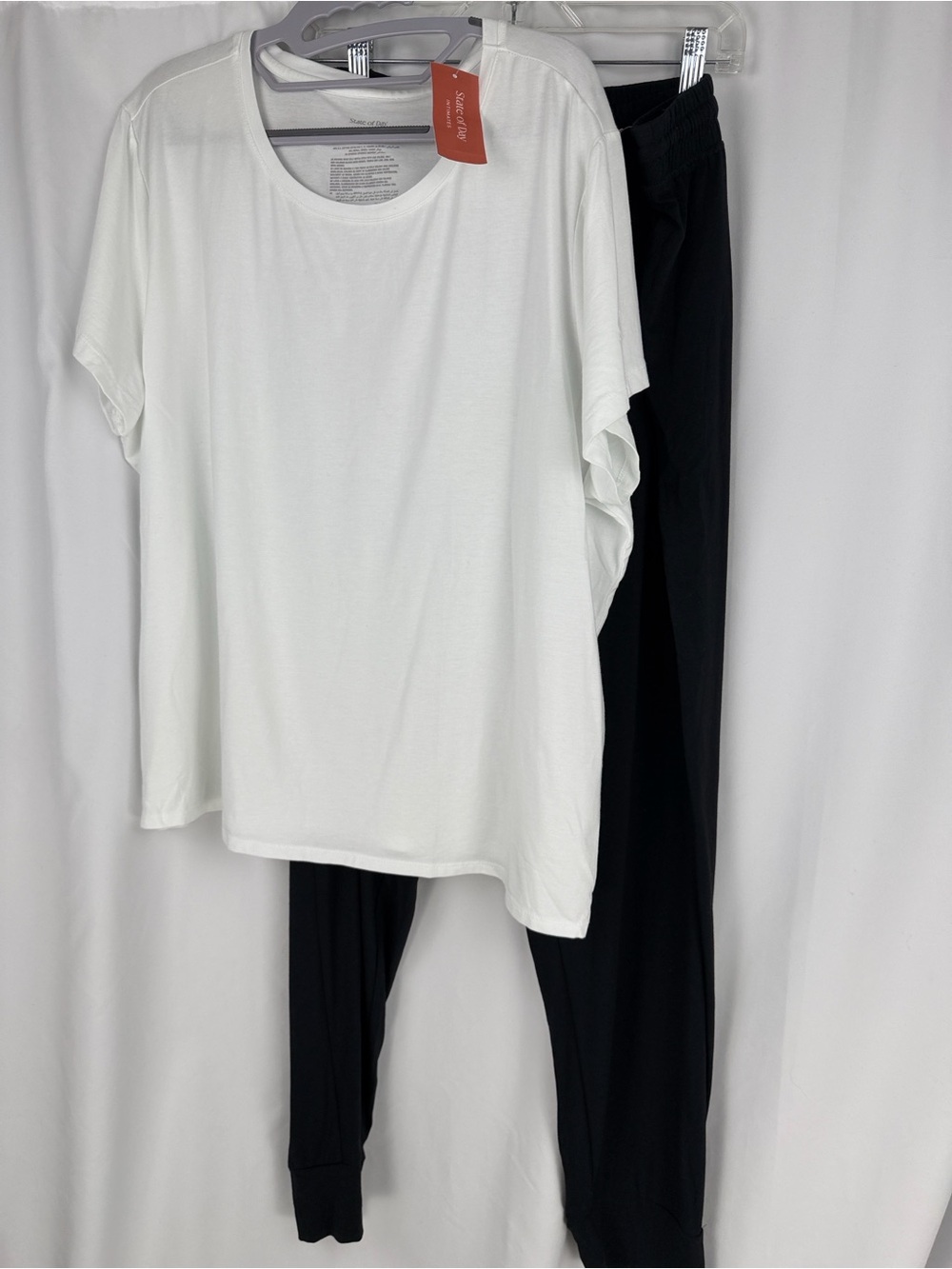 State of Day Intimates 2-Piece Pajama Lounge Set L & XL Black & White NWT